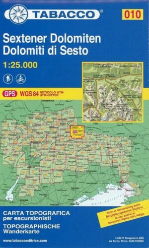 Tabacco Wandern 1 : 25 000 Sextener Dolomiten