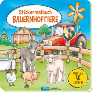 Trötsch Malbuch Stickermalbuch Bauernhoftiere