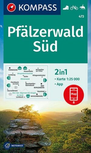 KOMPASS Wanderkarte 473 Pfälzerwald Süd