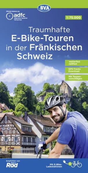 ADFC Traumhafte E-Bike-Touren in der Fränkischen Schweiz 1:75.000