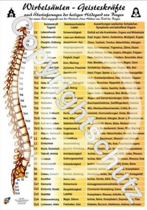 Wirbelsäulen-Geisteskräfte Übersichtskarte DIN A4