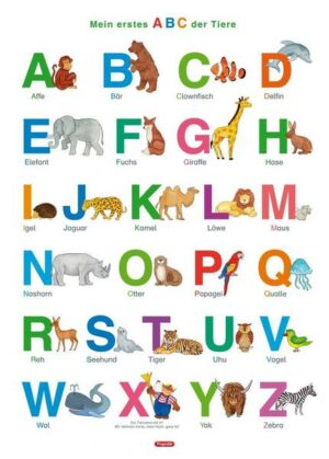 Fragenbär-Lernposter: Mein erstes ABC der Tiere (in der Schulbuch-Druckschrift) M 50 x 70 cm