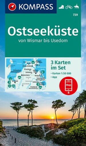 KOMPASS Wanderkarte 739 Ostseeküste von Wismar bis Usedom