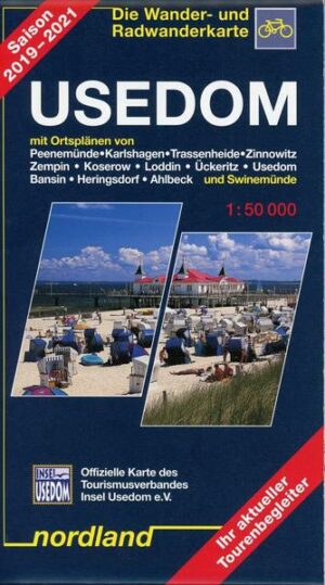Usedom 1 : 50 000. Wander- und Radwanderkarte. Saison 2022-2024