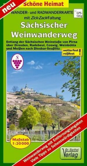 Wander- und Radwanderkarte Sächsischer Weinwanderweg 1:20 000