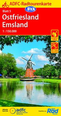 ADFC-Radtourenkarte 5 Ostfriesland / Emsland 1:150.000
