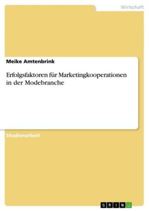 Erfolgsfaktoren für Marketingkooperationen in der Modebranche