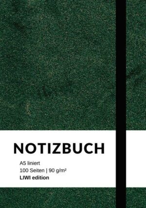 Notizbuch A5 liniert - 100 Seiten 90g/m² - Soft Cover grün -