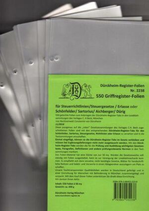 550 DürckheimRegister®-FOLIEN für STEUERGESETZE