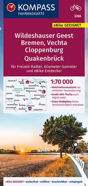 KOMPASS Fahrradkarte 3366 Wildeshauser Geest - Vechta - Cloppenburg
