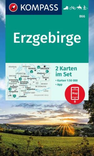 KOMPASS Wanderkarte 866 Erzgebirge 1:50000 (2 Karten im Set)