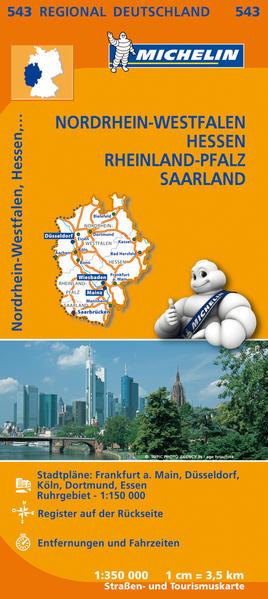 Michelin Regionalkarte Nordrhein-Westfalen / Hessen / Rheinland-Pfalz / Saarland 1 : 350 000