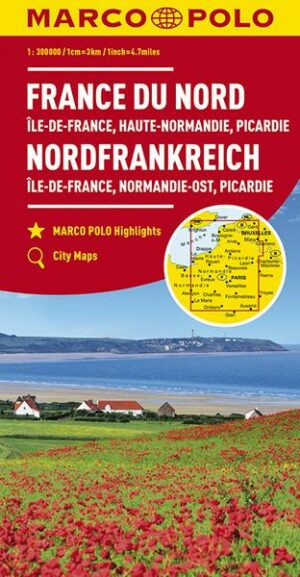 MARCO POLO Karte Frankreich Nordfrankreich 1:300 000