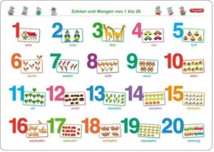 Fragenbär-Mini-Lernposter: Zahlen und Mengen von 1 bis 20 (in der Schulbuch-Druckschrift) S 45 x 32 cm