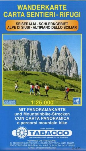 Tabacco Wandern 1 : 25 000 Seiseralm - Schlerngebiet / Alpe di Siusi - Altipiano dello Sciliar