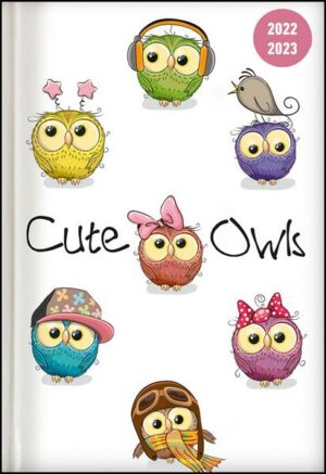 Collegetimer Cute Owls 2022/2023 - Schüler-Kalender A5 (15x21 cm) - Eule - Weekly - 224 Seiten - Terminplaner - Alpha Edition