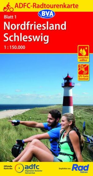 ADFC-Radtourenkarte 1 Nordfriesland /Schleswig 1:150.000