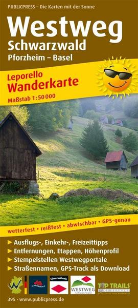 Wanderkarte Westweg Schwarzwald