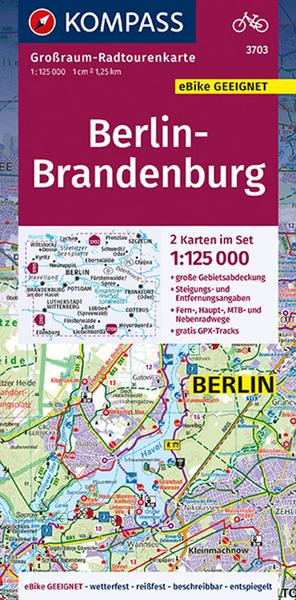 KOMPASS Großraum-Radtourenkarte Berlin-Brandenburg