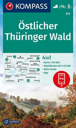 KOMPASS Wanderkarte 813 Östlicher Thüringer Wald