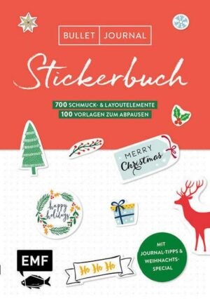 Bullet Journal – Stickerbuch Merry Christmas: 700 weihnachtliche Schmuckelemente