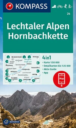 KOMPASS Wanderkarte 24 Lechtaler Alpen