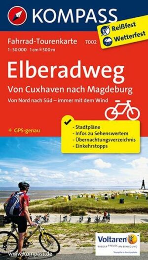 KOMPASS Fahrrad-Tourenkarte Elberadweg
