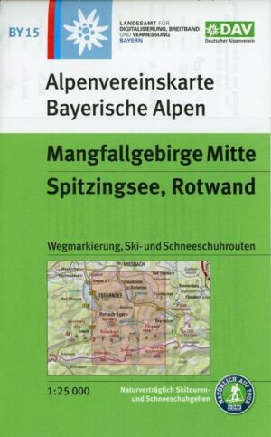 Alpenvereinskarte Bayrische Alpen Blatt 15 Mangfallgebirge Mitte