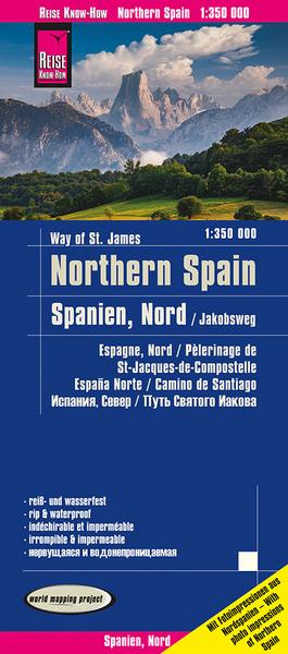 Reise Know-How Landkarte Spanien Nord mit Jakobsweg / Northern Spain and Way of St. James (1:350.000)