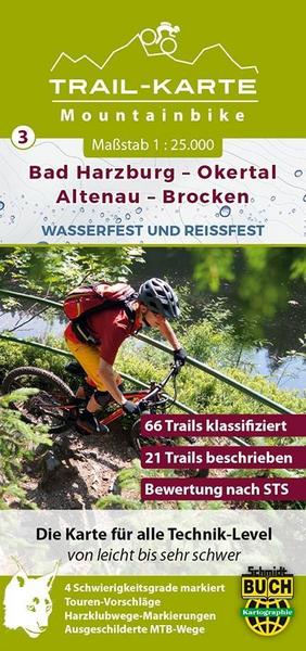 MTB Trail-Karte Harz: Bad Harzburg - Okertal - Altenau - Brocken 1 : 25 000
