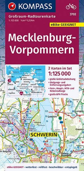 KOMPASS Großraum-Radtourenkarte Mecklenburg-Vorpommern