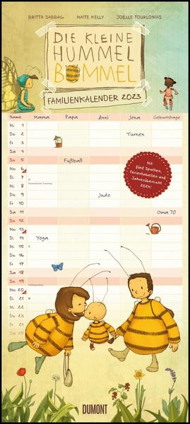 Die kleine Hummel Bommel Familienkalender 2023 – Familienplaner mit 5 Spalten – Format 22 x 49