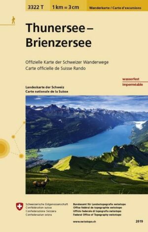 Swisstopo 1 : 33 333 Thunersee Brienzersee