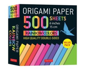 Origami Paper 500 Sheets Rainbow Colors 6 (15 CM): Tuttle Origami Paper: High-Quality Double-Sided Origami Sheets Printed with 12 Color Combinations (