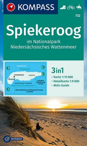 KOMPASS Wanderkarte 732 Spiekeroog im Nationalpark NIedersächsisches Wattenmeer