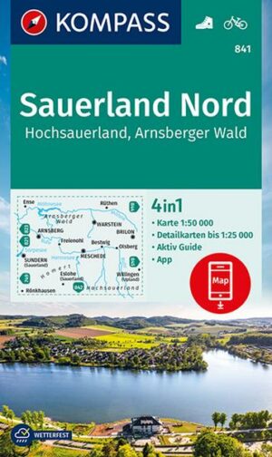 KOMPASS Wanderkarte 841 Sauerland 1