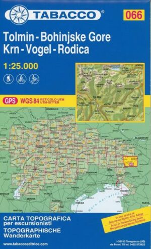 Tabacco Tolmin-Bohinjske Gore-Krn-Vogel-Rodica 1 : 25 000