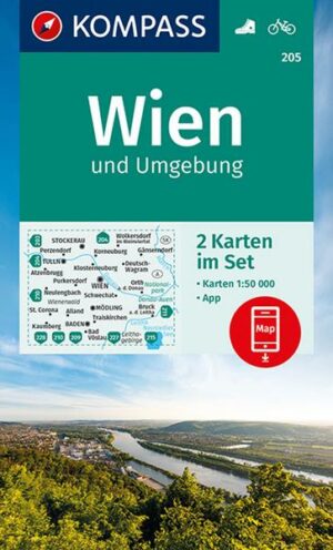 KOMPASS Wanderkarte 205 Wien und Umgebung