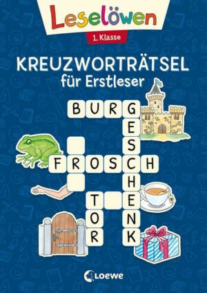 Leselöwen Kreuzworträtsel für Erstleser - 1. Klasse (Marineblau)