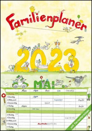 Familienplaner Cartoon 2023 - Familienkalender A3 (29