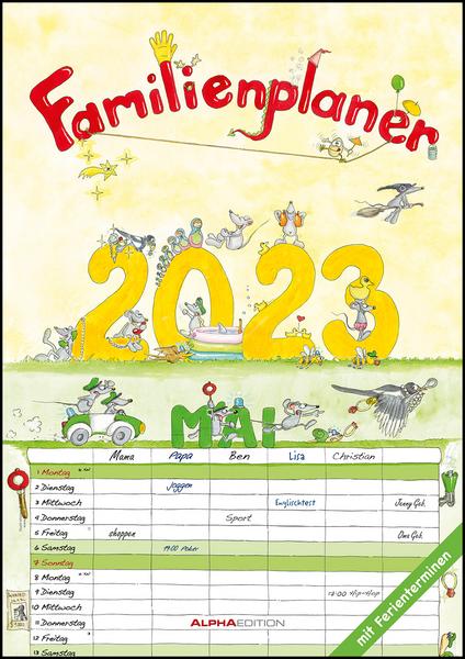 Familienplaner Cartoon 2023 - Familienkalender A3 (29