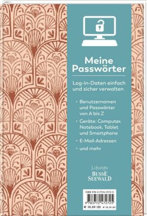 Meine Passwörter. Ein Eintragebuch für Ihre Zugangsdaten