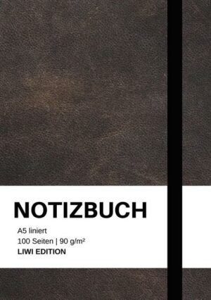 Notizbuch A5 liniert - 100 Seiten 90g/m² - Soft Cover schwarz -