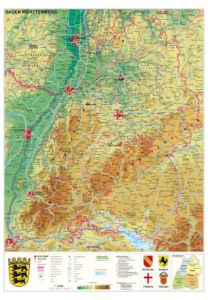 Baden-Württemberg physisch 1:315 000
