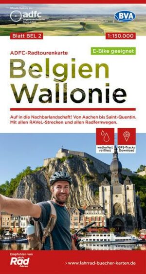 ADFC-Radtourenkarte BEL 2 Belgien Wallonie