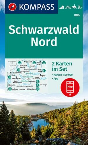 KOMPASS Wanderkarte 886 Schwarzwald Nord