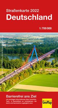 Straßenkarte 2022 Deutschland 1:700 000