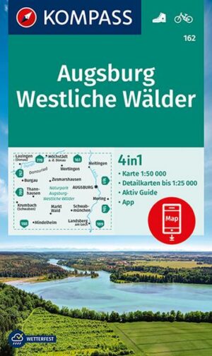 KOMPASS Wanderkarte 162 Augsburg