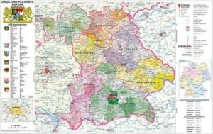 Bayern politisch mit Postleitzahlen
