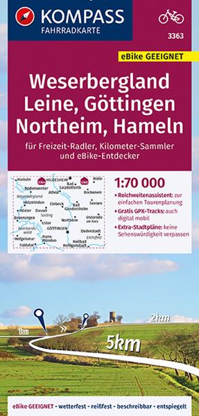 KOMPASS Fahrradkarte 3363 Weserbergland - Leine - Northeim